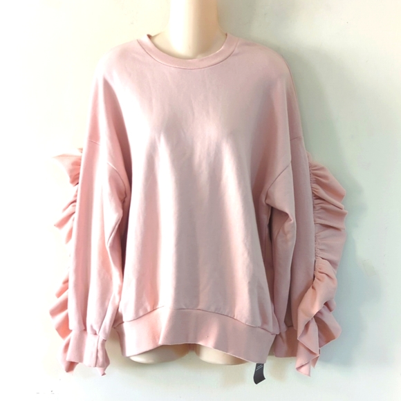 Storets Leira Pink Ruffle Sleeve Sweatshirt - Picture 6 of 16